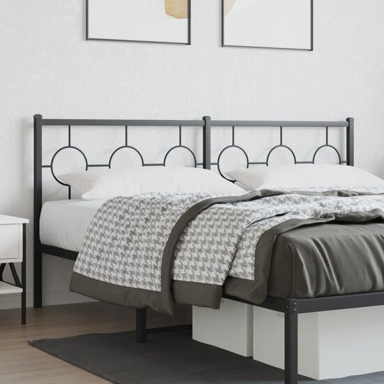 Hoofdbord Metaal 180 cm Zwart