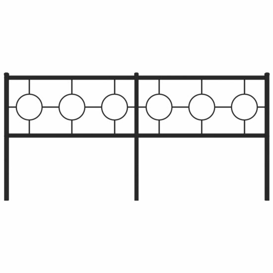 Hoofdbord Metaal 180 cm Zwart