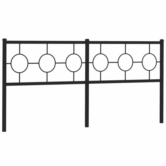 Hoofdbord Metaal 180 cm Zwart