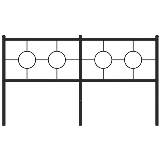 Hoofdbord Metaal 150 cm Zwart