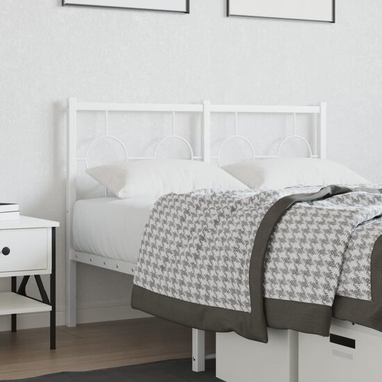 Hoofdbord Metaal 120 cm Wit