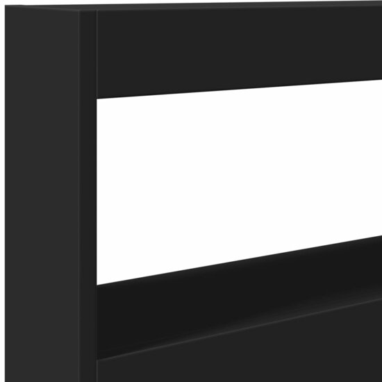 Hoofdbordkast met LED-verlichting 120x17x102 cm zwart