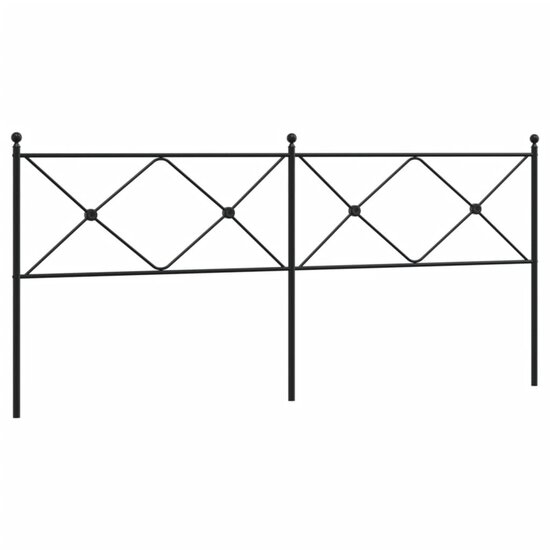 Hoofdbord 200 cm metaal zwart
