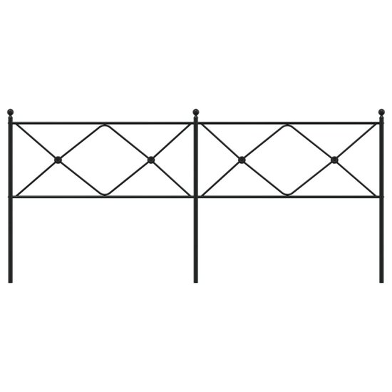 Hoofdbord 200 cm metaal zwart