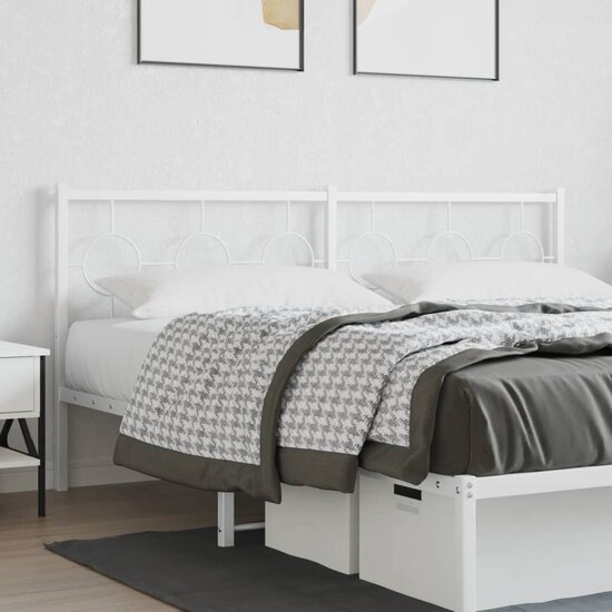 Hoofdbord Metaal 180 cm Wit