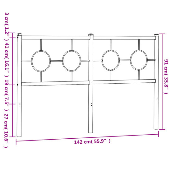 Hoofdbord Metaal 135 cm Wit