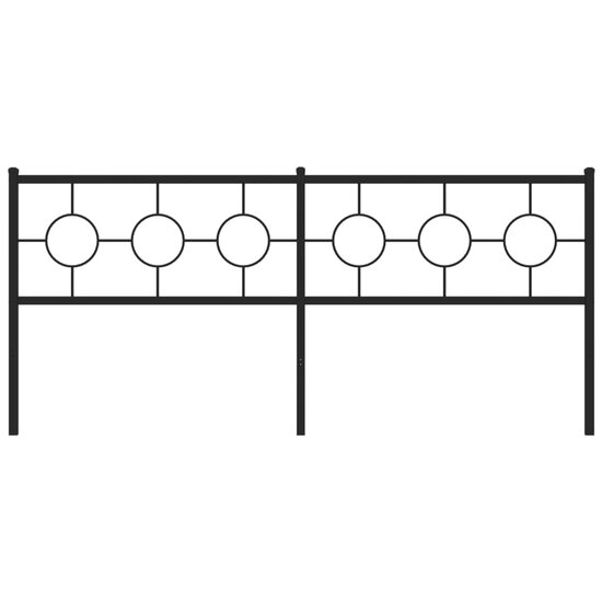 Hoofdbord Metaal 193 cm Zwart
