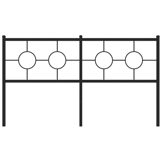 Hoofdbord Metaal 160 cm Zwart