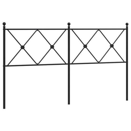 Hoofdbord Metaal 150 cm Zwart