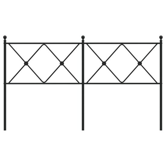 Hoofdbord Metaal 150 cm Zwart