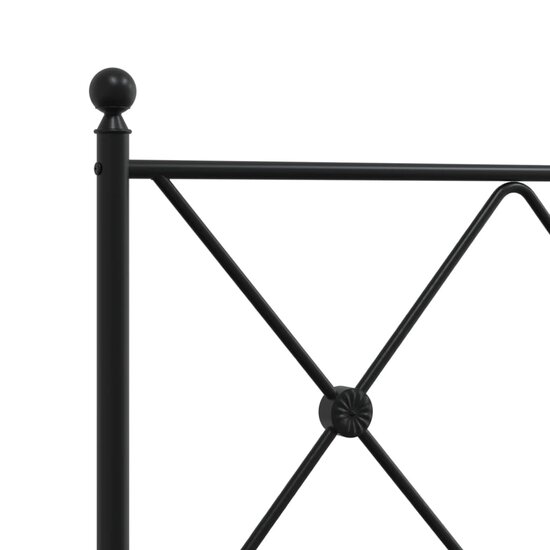 Hoofdbord Metaal 150 cm Zwart