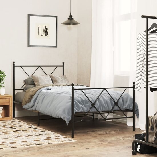 Hoofdbord Metaal 90 cm Zwart