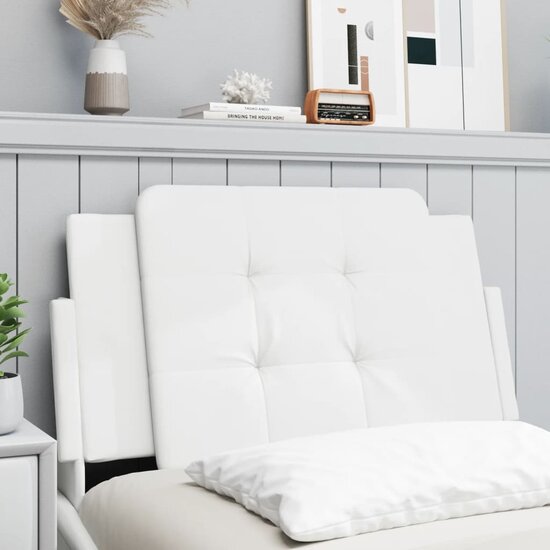 Hoofdbordkussen Kunstleer 80 cm Wit