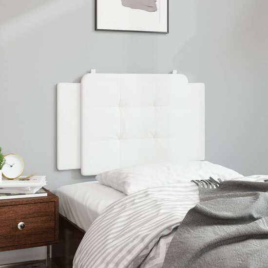 Hoofdbordkussen Kunstleer 80 cm Wit