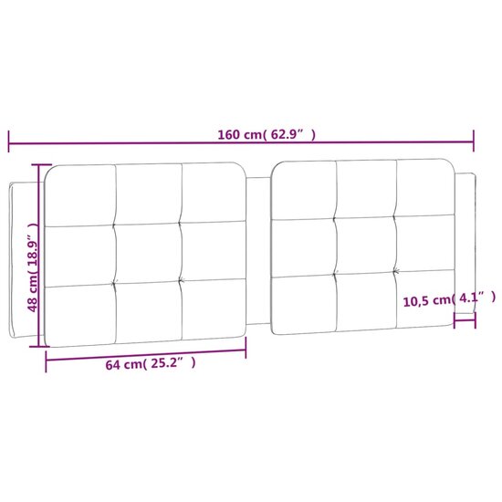 Hoofdbordkussen Kunstleer Kleurig 160 cm Cappuccino