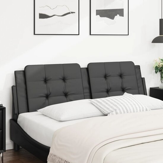 Hoofdbordkussen Kunstleer 160 cm Zwart