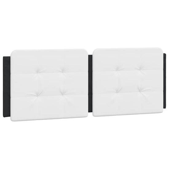 Hoofdbordkussen Kunstleer 140 cm Wit en zwart
