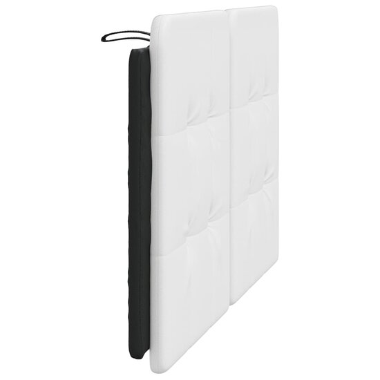 Hoofdbordkussen Kunstleer 140 cm Wit en zwart