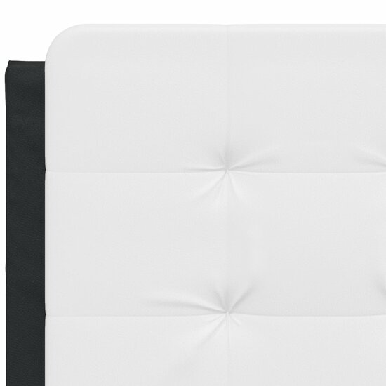 Hoofdbordkussen Kunstleer 140 cm Wit en zwart