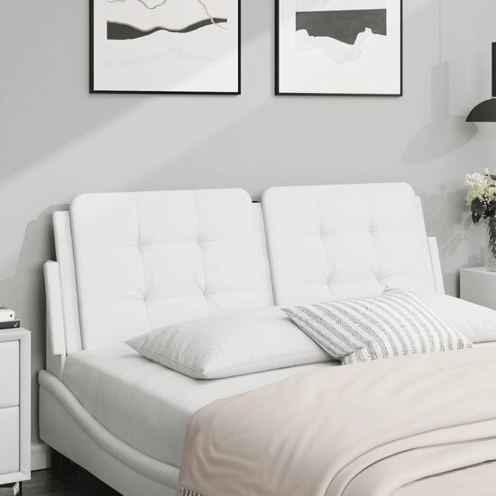 Hoofdbordkussen Kunstleer 120 cm Wit