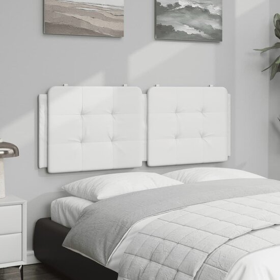 Hoofdbordkussen Kunstleer 120 cm Wit