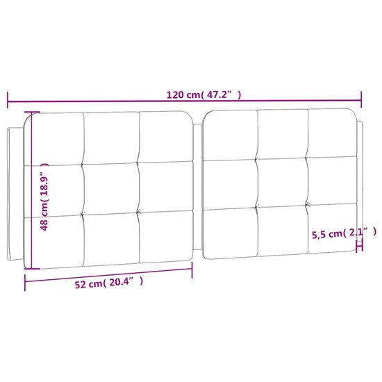 Hoofdbordkussen Kunstleer 120 cm Wit