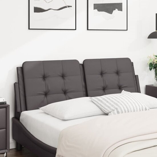 Hoofdbordkussen Kunstleer Grijs 120 cm Groen