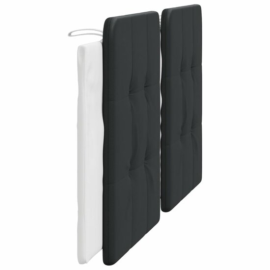Hoofdbordkussen Kunstleer 180 cm Zwart en wit