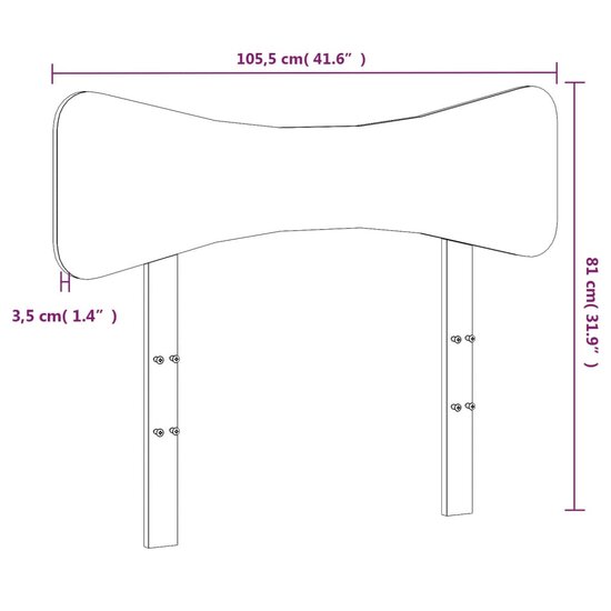 Hoofdbord Massief Grenenhout 100 cm Naturel