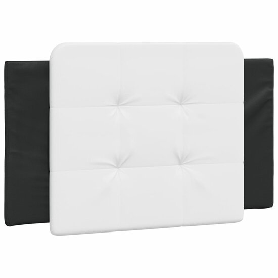 Hoofdbordkussen Kunstleer 90 cm Wit en zwart