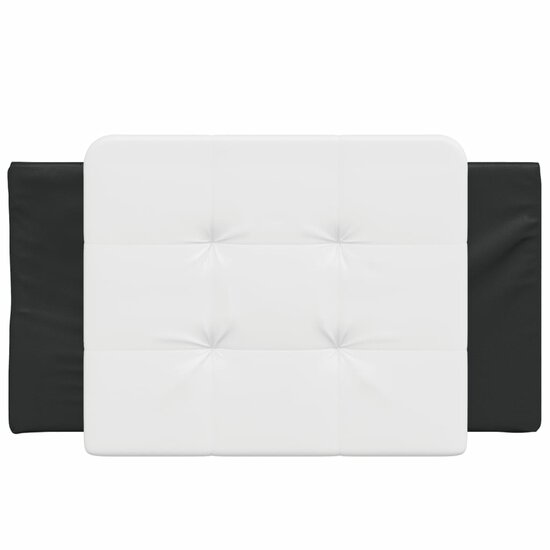 Hoofdbordkussen Kunstleer 90 cm Wit en zwart
