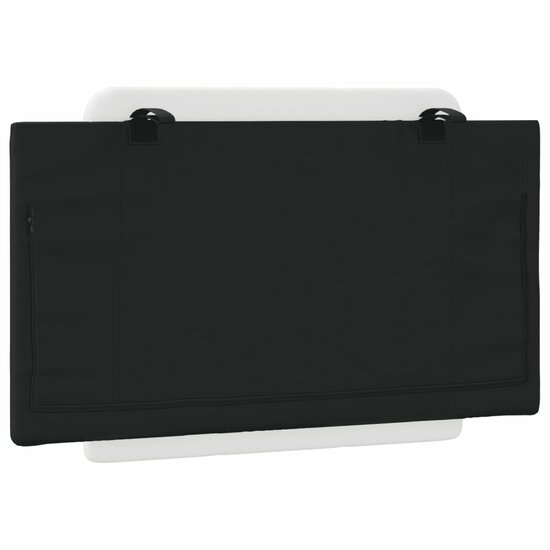 Hoofdbordkussen Kunstleer 90 cm Wit en zwart