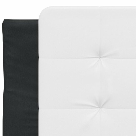Hoofdbordkussen Kunstleer 90 cm Wit en zwart