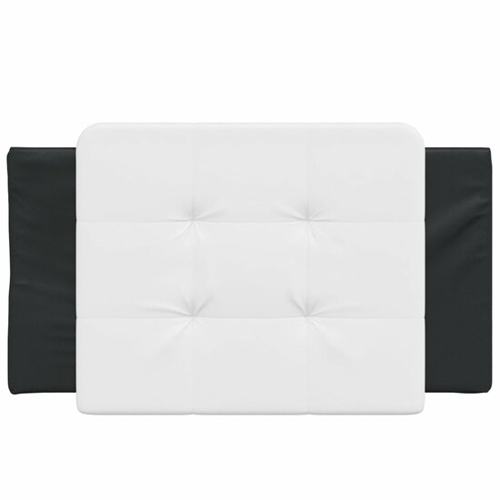 Hoofdbordkussen Kunstleer 80 cm Wit en zwart