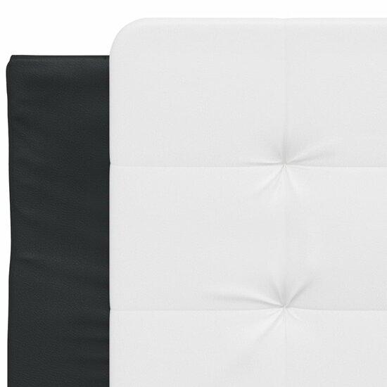 Hoofdbordkussen Kunstleer 80 cm Wit en zwart