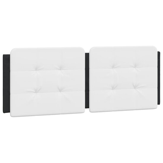 Hoofdbordkussen Kunstleer 120 cm Wit en zwart