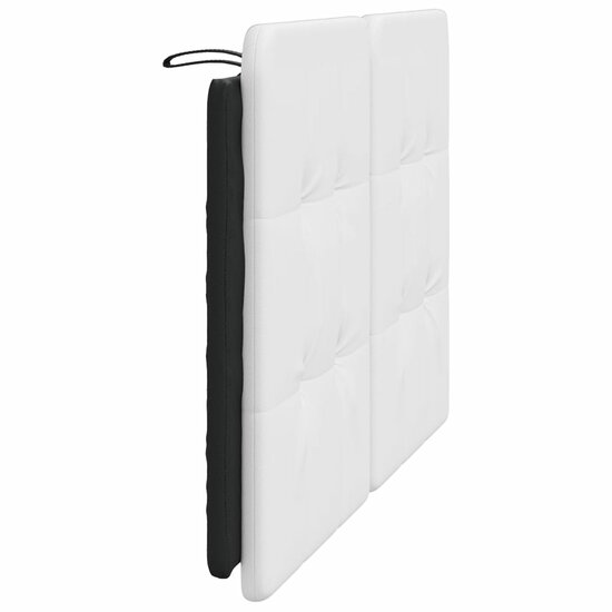 Hoofdbordkussen Kunstleer 120 cm Wit en zwart
