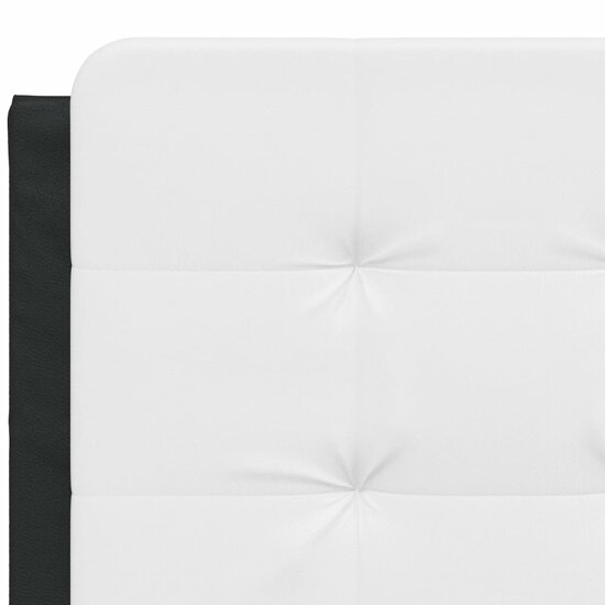 Hoofdbordkussen Kunstleer 120 cm Wit en zwart