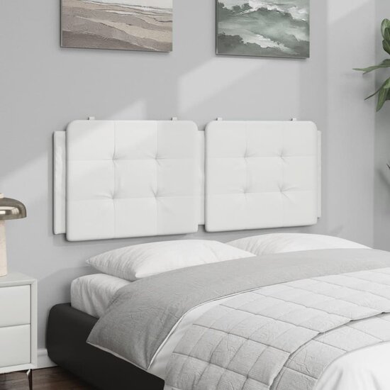 Hoofdbordkussen Kunstleer 140 cm Wit
