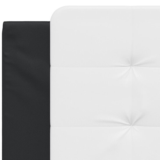Hoofdbordkussen Kunstleer 100 cm Wit en zwart