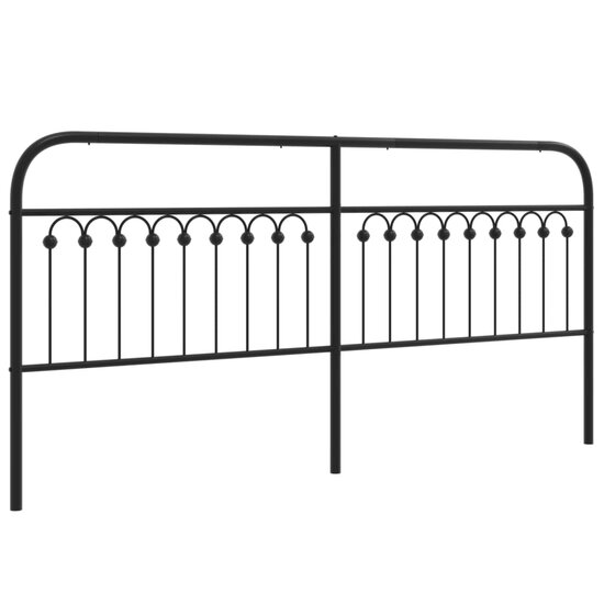 Hoofdbord Metaal 193 cm Zwart