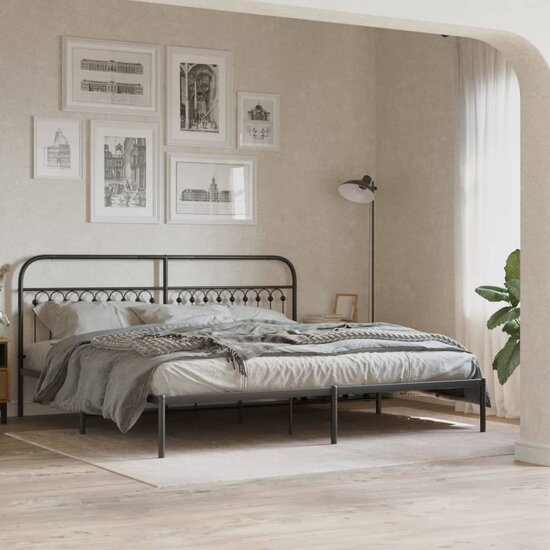 Hoofdbord Metaal 193 cm Zwart