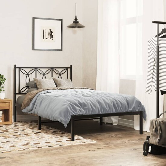 Hoofdbord Metaal 107 cm Zwart