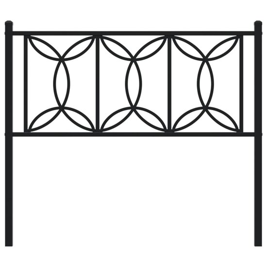 Hoofdbord Metaal 107 cm Zwart