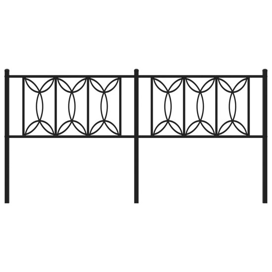 Hoofdbord Metaal 180 cm Zwart
