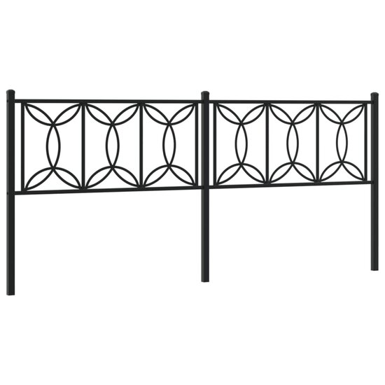 Hoofdbord Metaal 193 cm Zwart
