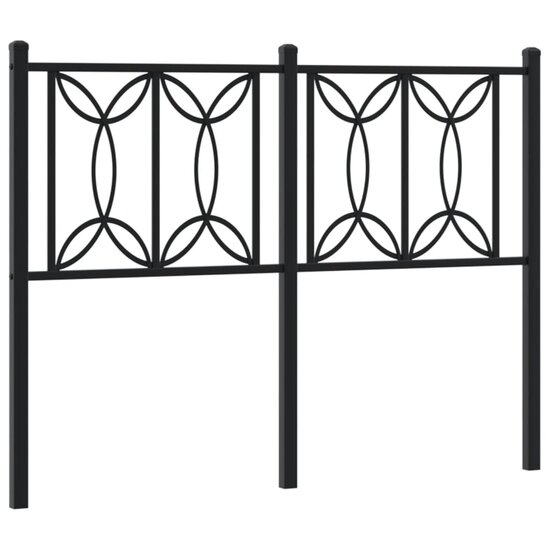 Hoofdbord Metaal 120 cm Zwart