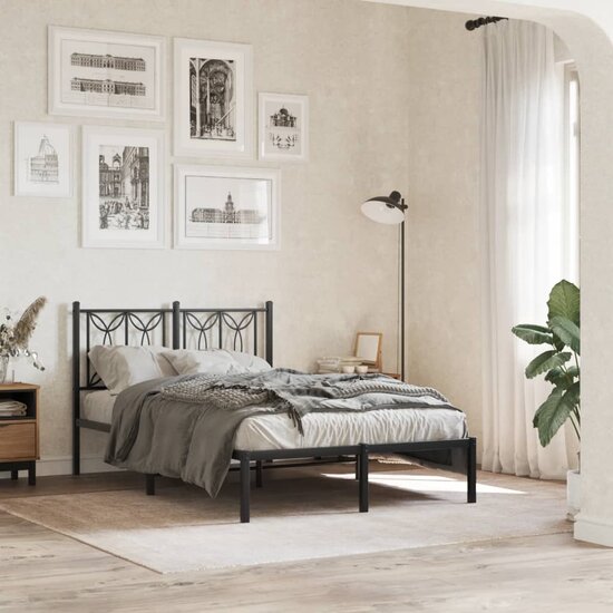 Hoofdbord Metaal 120 cm Zwart