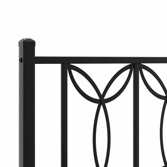 Hoofdbord Metaal 120 cm Zwart