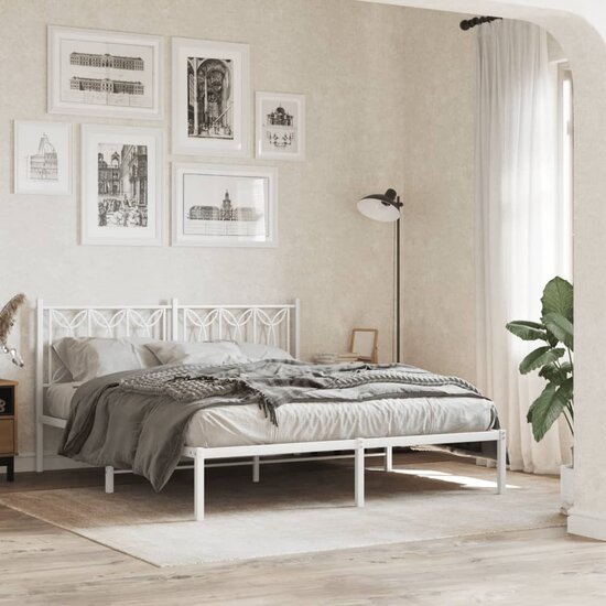 Hoofdbord Metaal 150 cm Wit